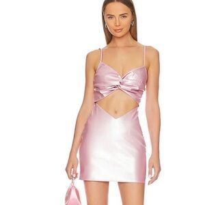 Lovers + Friends Pink Satin Dress NWOT